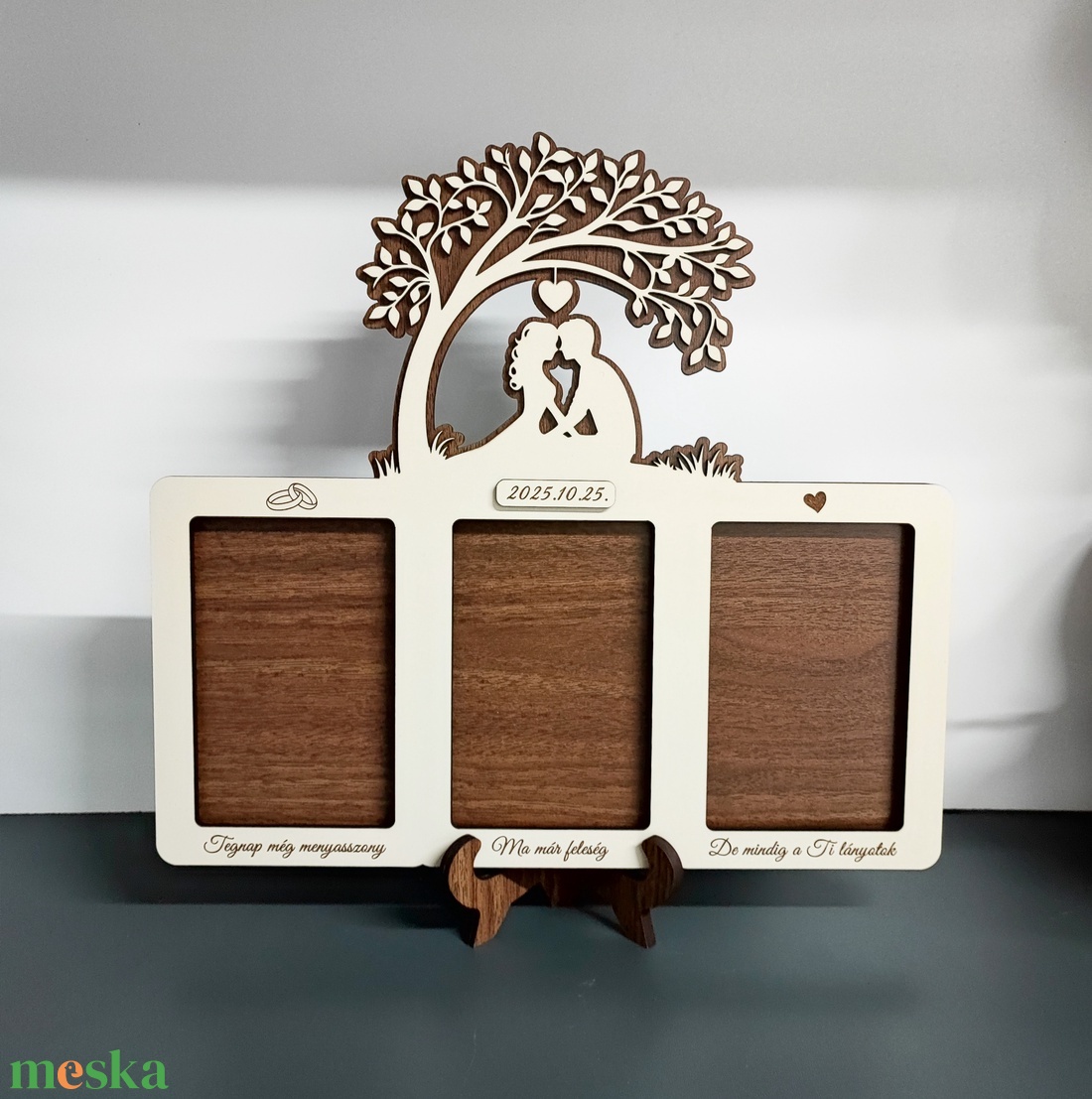 Egyedi fa képkeret - szülőknek ajándékba - esküvő - emlék & ajándék - szülőköszöntő ajándék - Meska.hu