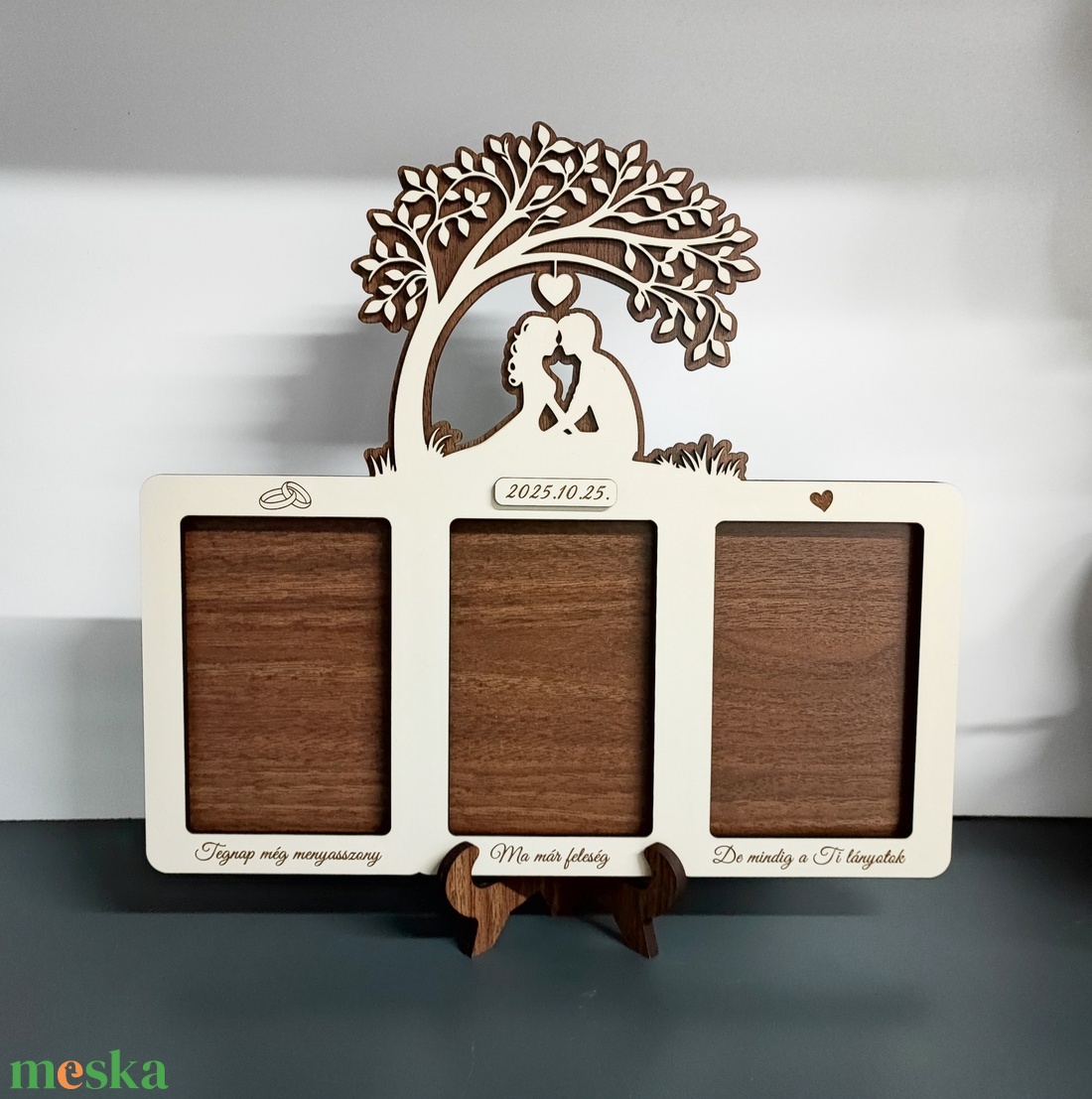Egyedi fa képkeret - szülőknek ajándékba - esküvő - emlék & ajándék - szülőköszöntő ajándék - Meska.hu
