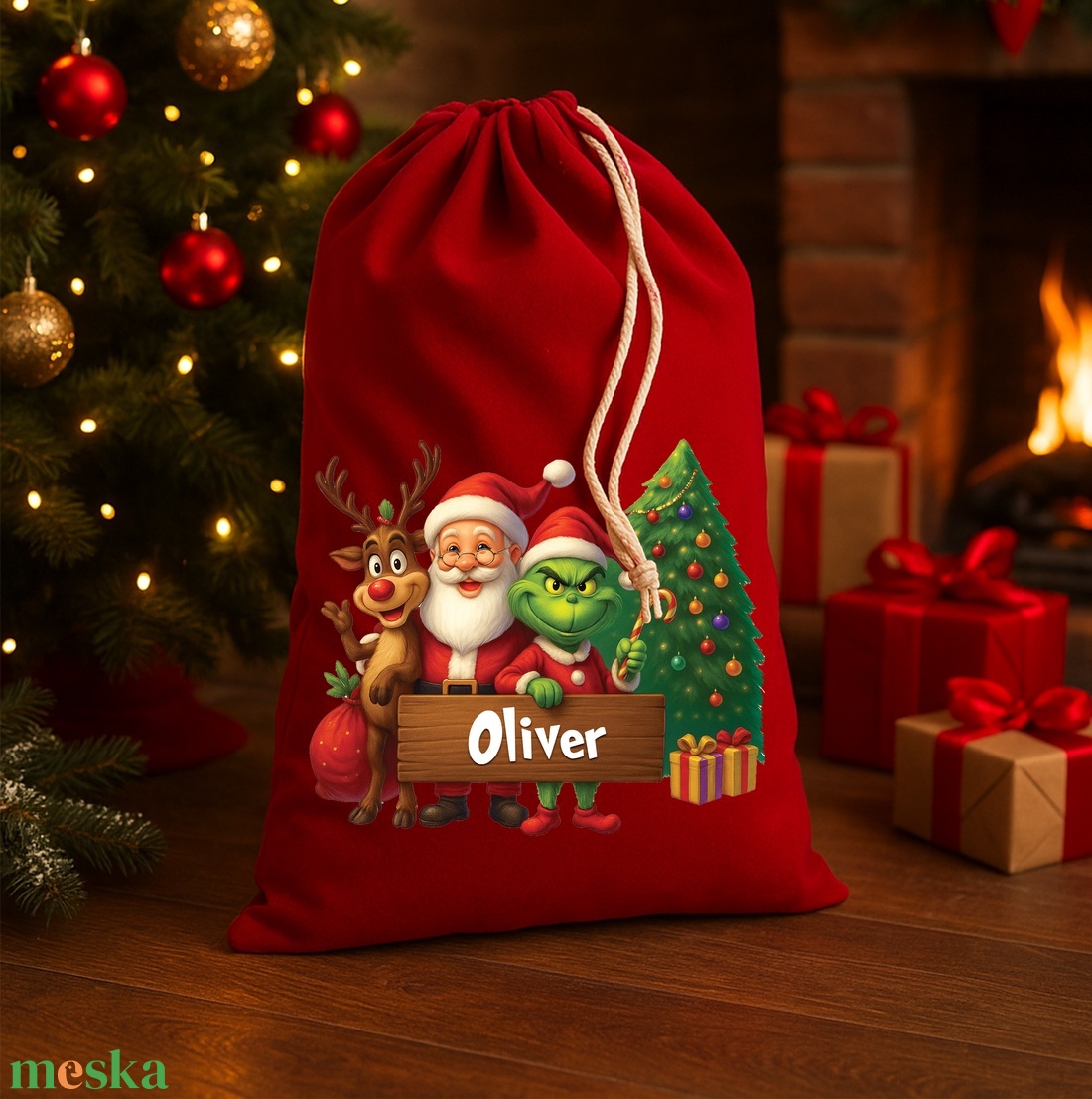 Névre szóló Mikulászsák - karácsony - mikulás - mikulás zsák - Meska.hu