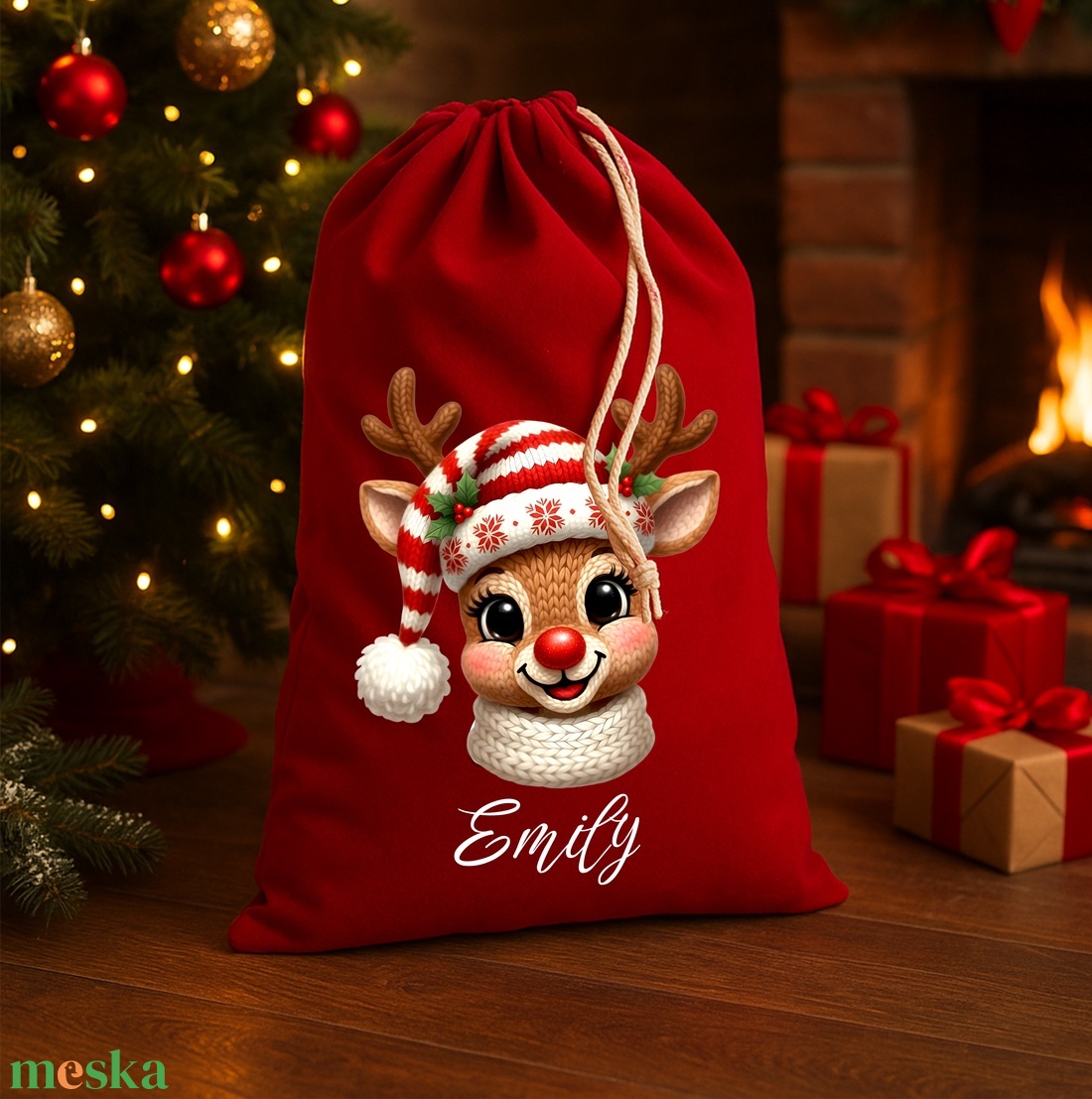 Névre szóló Mikulászsák - karácsony - mikulás - mikulás zsák - Meska.hu