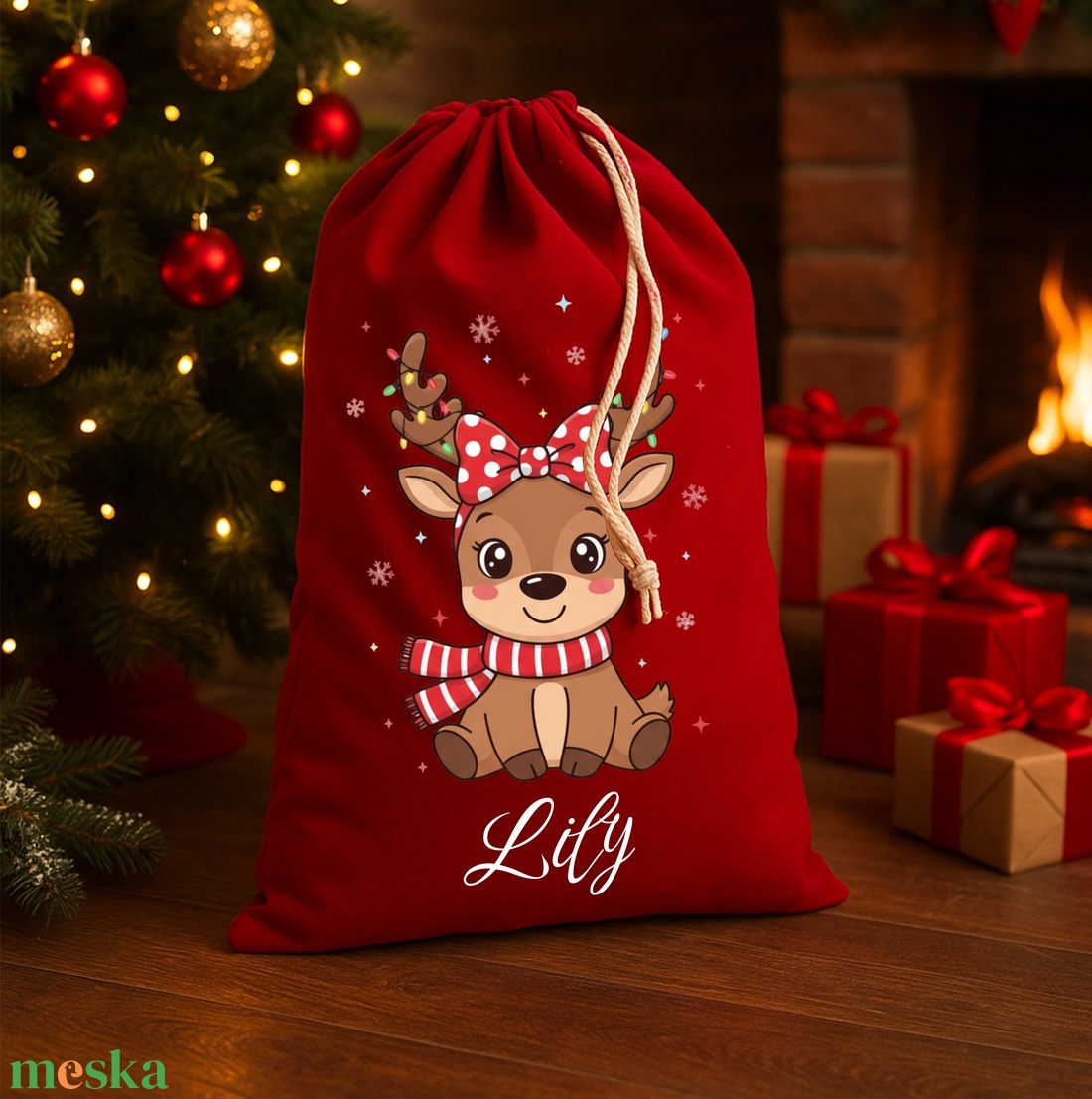 Névre szóló Mikulászsák - karácsony - mikulás - mikulás zsák - Meska.hu