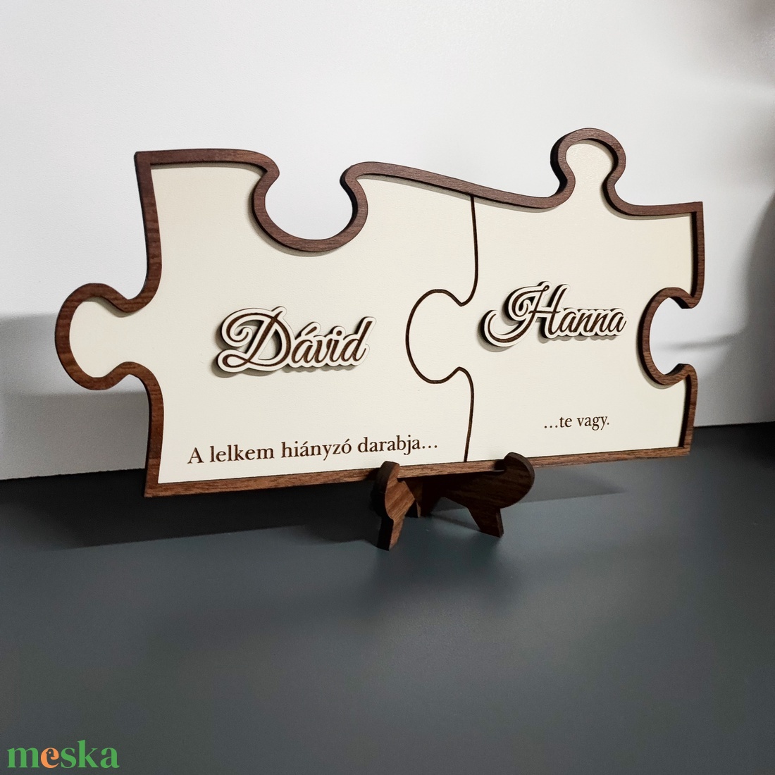 Személyre szabott puzzle páros tábla - otthon & életmód - dekoráció - asztal és polc dekoráció - asztaldísz - Meska.hu