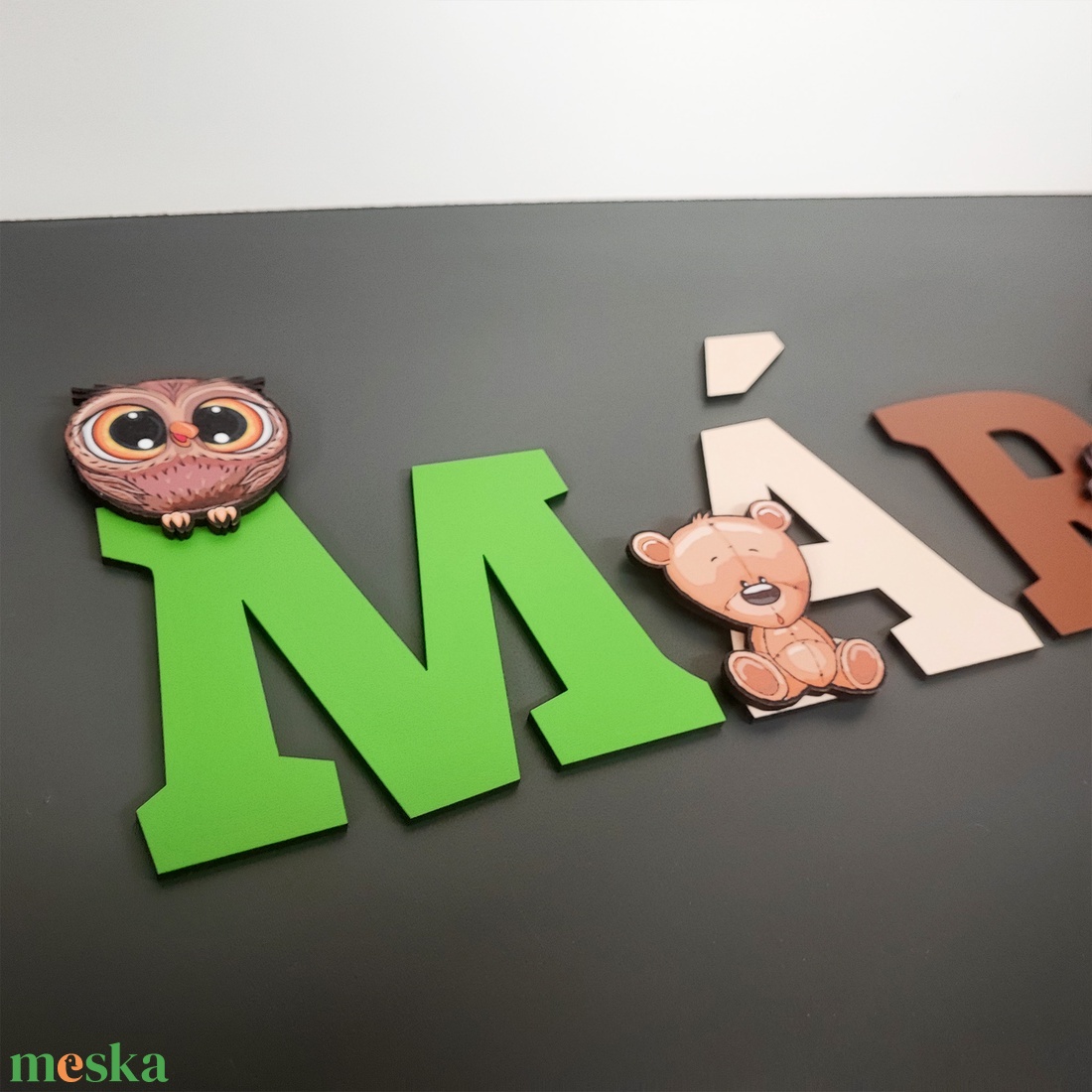 Egyedi névtábla gyerekszobába � aranyos állatfigurákkal - baba - mama - babaszoba dekoráció - babanév dekoráció - Meska.hu