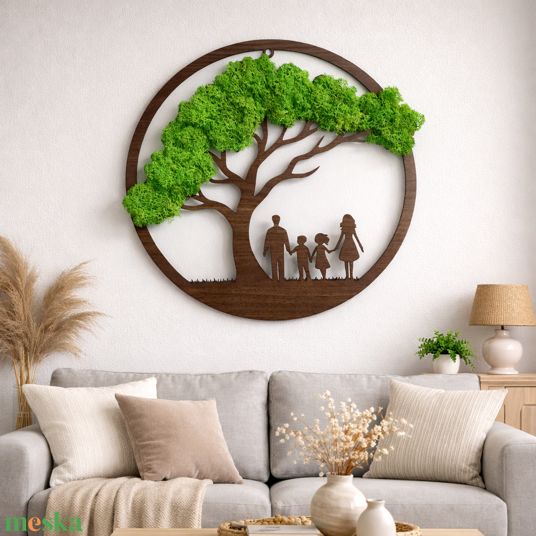 Moha Életfa � fa dekoráció természetes stabilizált mohával - otthon & életmód - dekoráció - kép & falikép - fából készült kép - Meska.hu