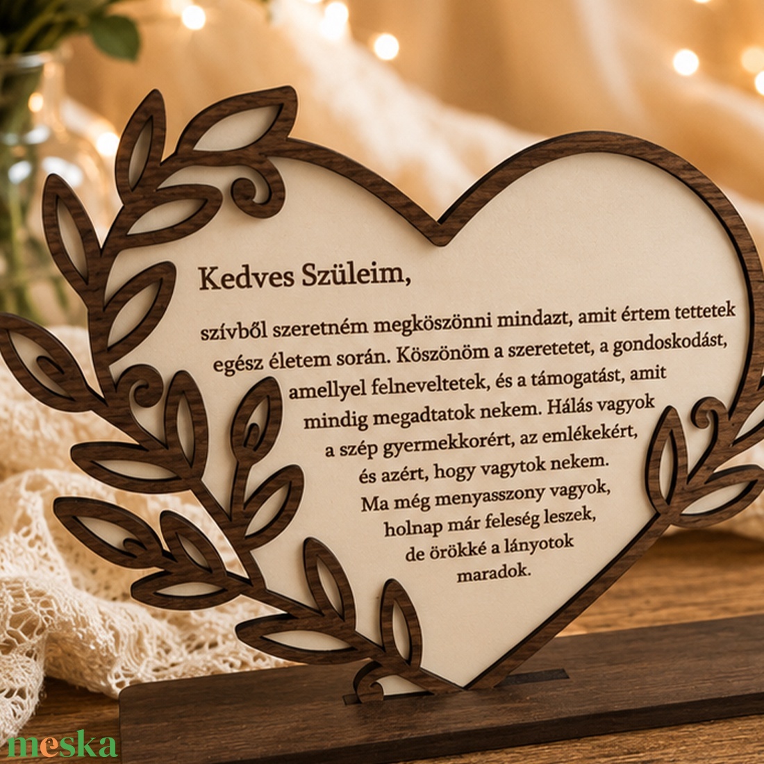 Gravírozott szülőköszöntő ajándék fényképtartóval � menyasszonytól vagy vőlegénytől - esküvő - emlék & ajándék - köszönőajándék - Meska.hu