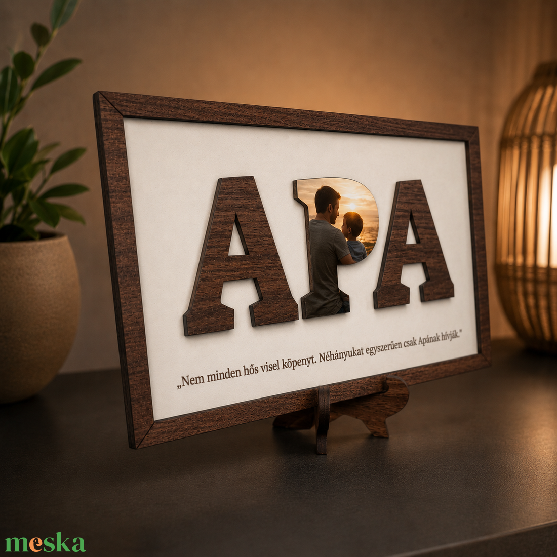 APA fa dekoráció apás fotóval - otthon & életmód - dekoráció - fali és függő dekoráció - falra akasztható dekor - Meska.hu