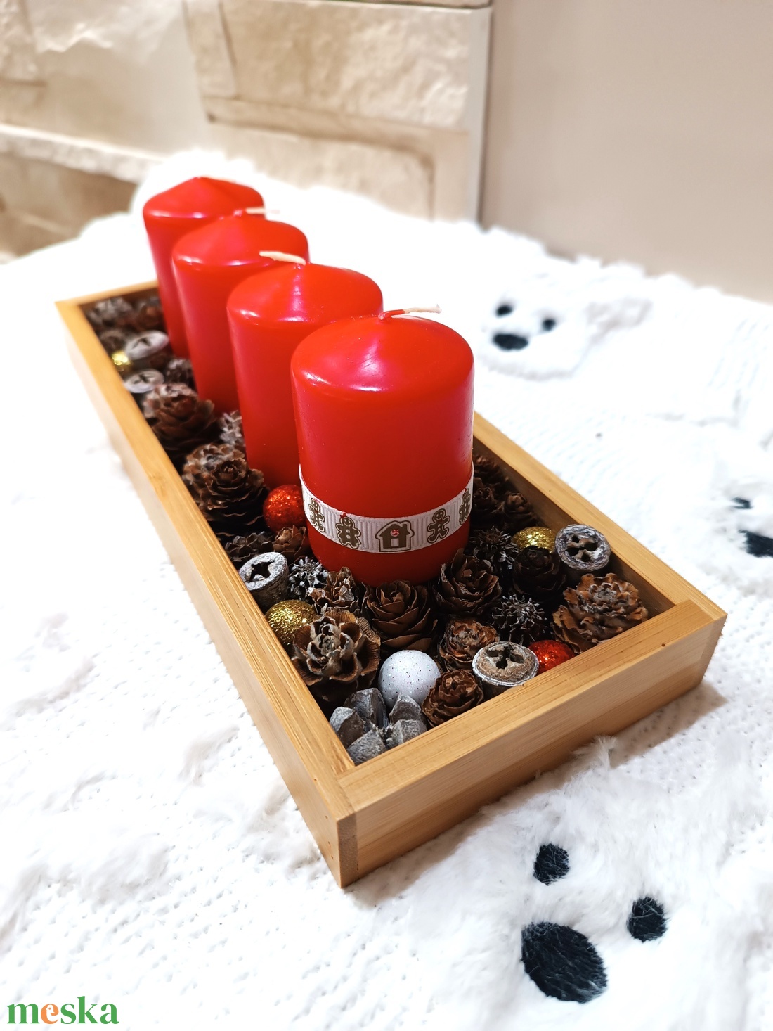 Kisebb méretű piros adventi koszorú  - karácsony - adventi díszek - adventi koszorú - Meska.hu Kisebb méretű piros adventi koszorú  - karácsony - adventi díszek - adventi koszorú - Meska.hu