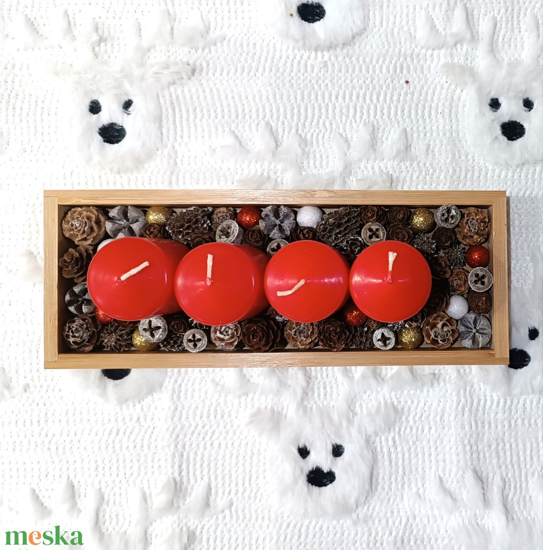 Kisebb méretű piros adventi koszorú  - karácsony - adventi díszek - adventi koszorú - Meska.hu Kisebb méretű piros adventi koszorú  - karácsony - adventi díszek - adventi koszorú - Meska.hu