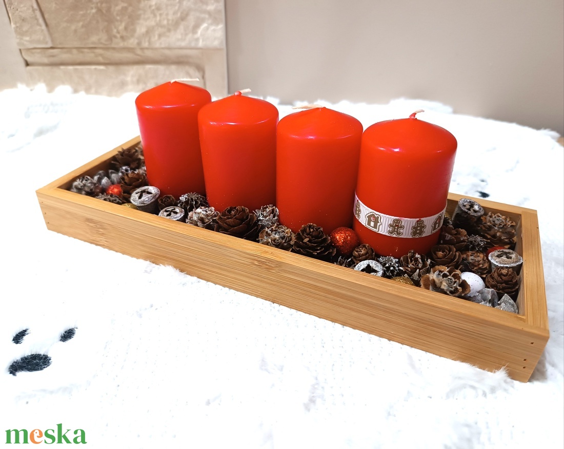 Kisebb méretű piros adventi koszorú  - karácsony - adventi díszek - adventi koszorú - Meska.hu Kisebb méretű piros adventi koszorú  - karácsony - adventi díszek - adventi koszorú - Meska.hu