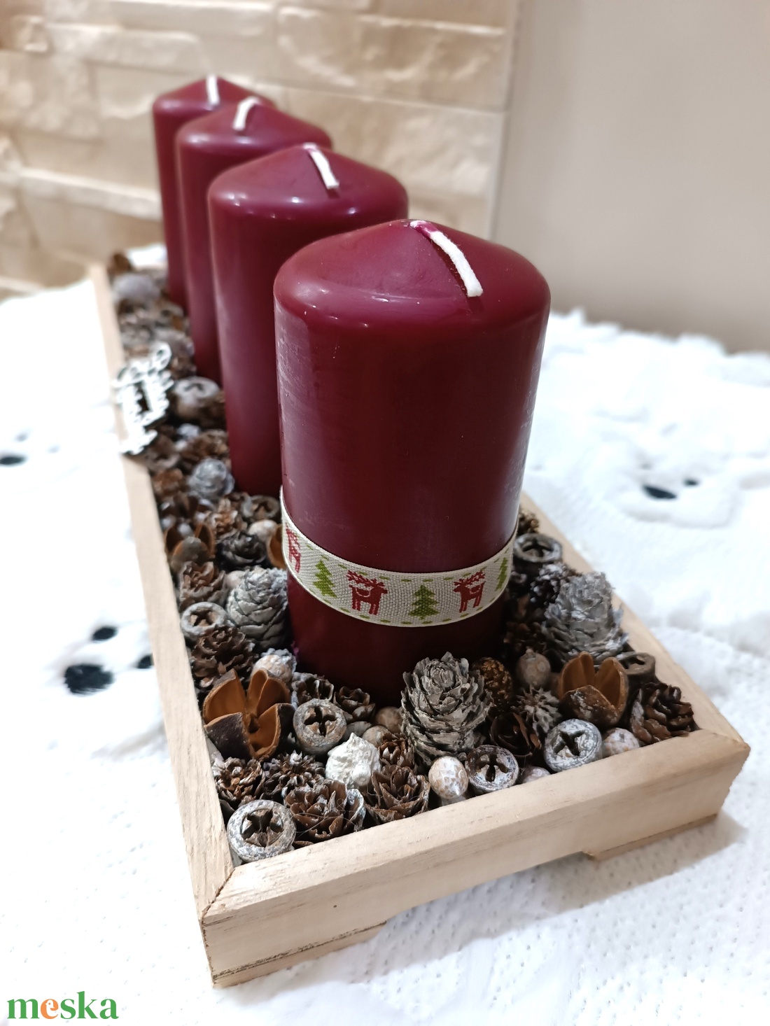 Bordó gyertyás, nagyobb méretű adventi koszorú - karácsony - adventi díszek - adventi koszorú - Meska.hu Bordó gyertyás, nagyobb méretű adventi koszorú - karácsony - adventi díszek - adventi koszorú - Meska.hu