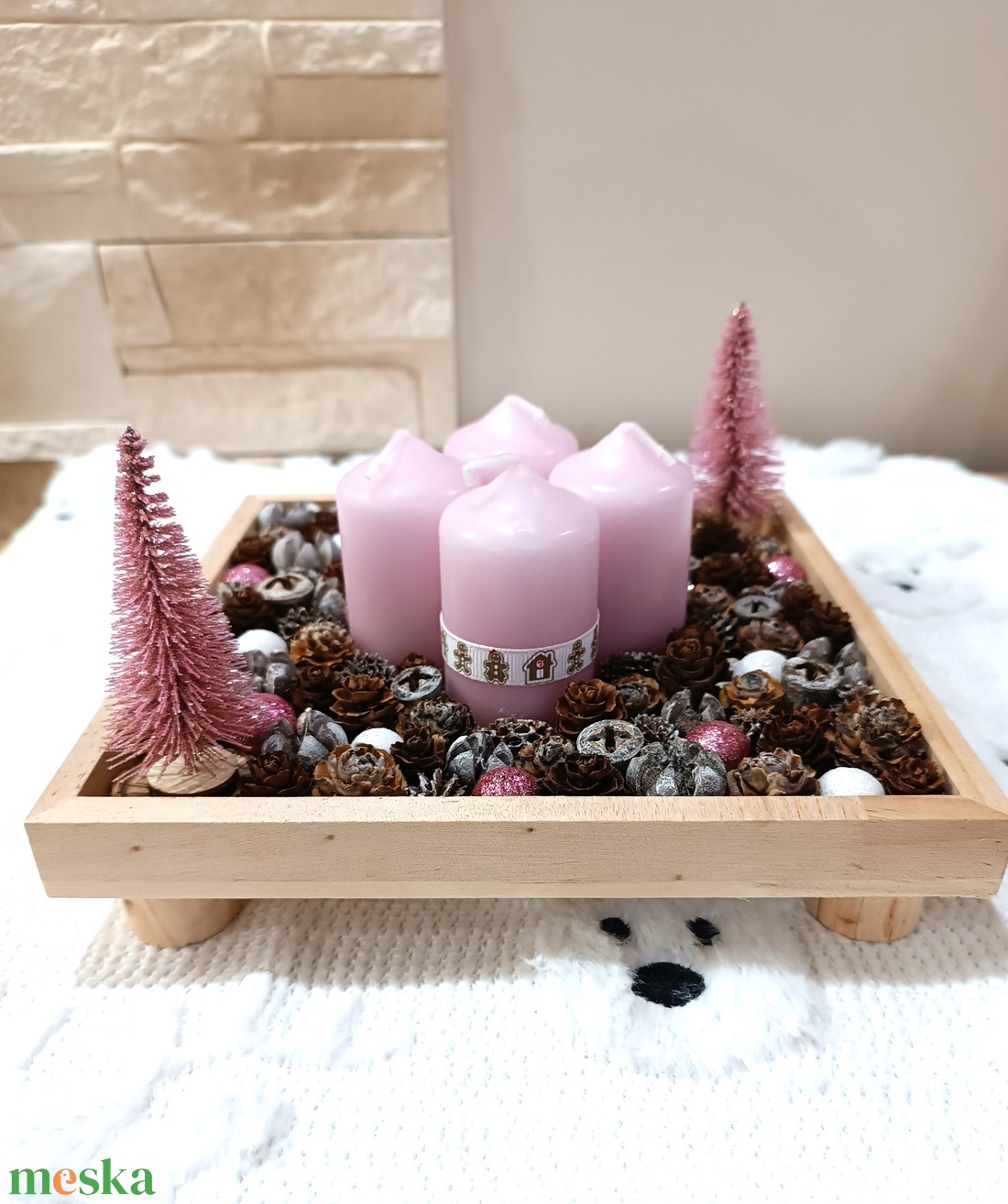 Közepes méretű, rózsaszín adventi koszorú - karácsony - adventi díszek - adventi koszorú - Meska.hu Közepes méretű, rózsaszín adventi koszorú - karácsony - adventi díszek - adventi koszorú - Meska.hu