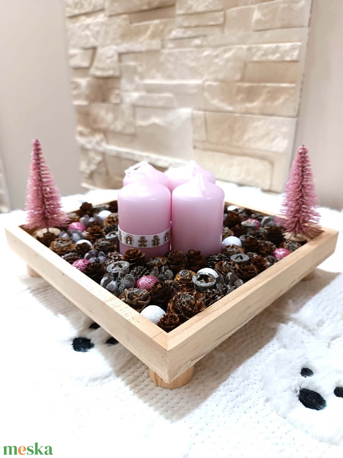 Közepes méretű, rózsaszín adventi koszorú - karácsony - adventi díszek - adventi koszorú - Meska.hu Közepes méretű, rózsaszín adventi koszorú - karácsony - adventi díszek - adventi koszorú - Meska.hu