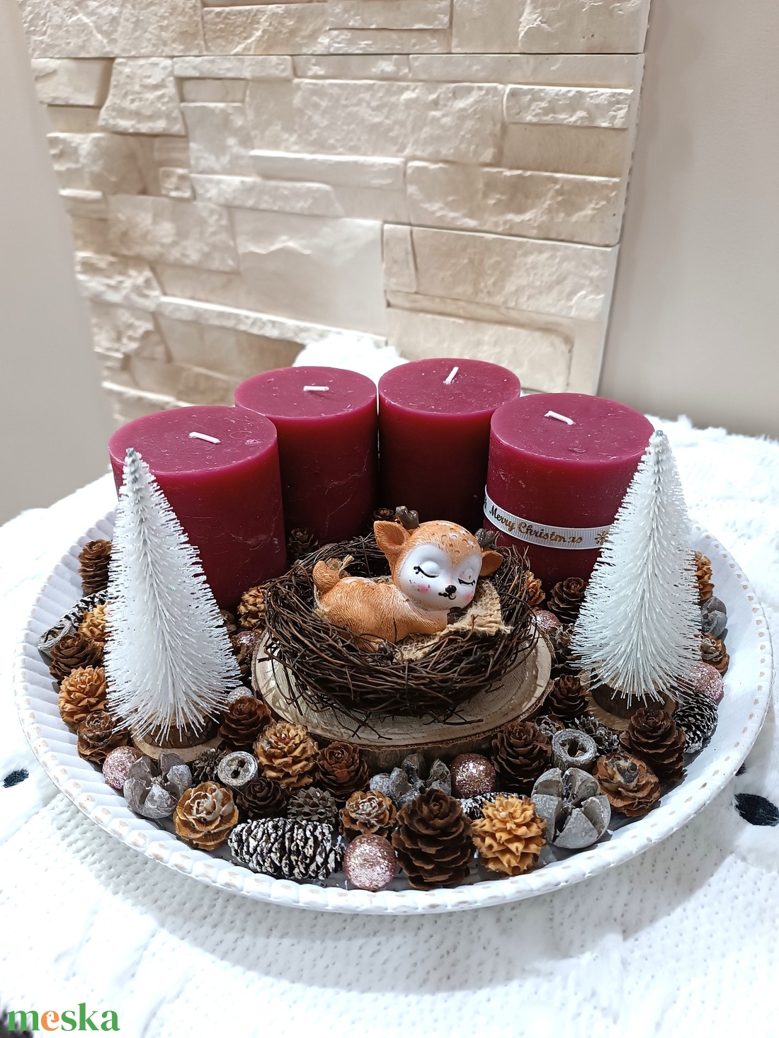 Nagyobb méretű kerek adventi koszorú bordó gyertyákkal - karácsony - adventi díszek - adventi koszorú - Meska.hu Nagyobb méretű kerek adventi koszorú bordó gyertyákkal - karácsony - adventi díszek - adventi koszorú - Meska.hu