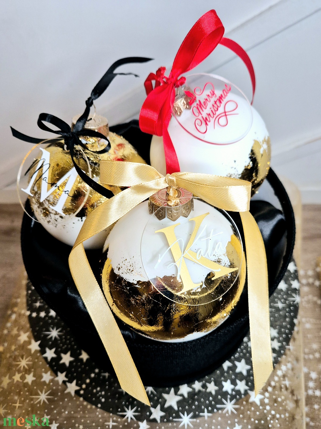 Füstfóliás karácsonyfa gömb csomag bilétával-6 db-os - karácsony - karácsonyi lakásdekoráció - karácsonyfadíszek - Meska.hu