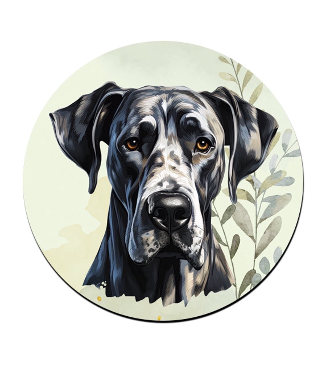 Fekete (dán) német dog portré mintás bögre alátét -  - Meska.hu