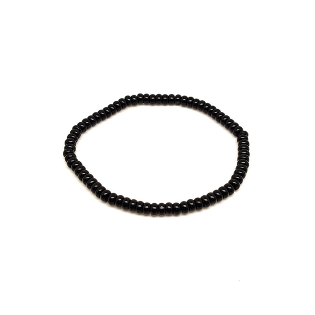 Ónix korong ásványkarkötő 4x2 mm Éjfél - ékszer - karkötő - ásványkarkötő - Meska.hu