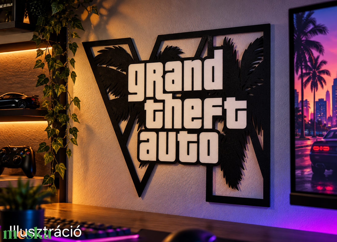GTA VI falidekoráció - otthon & életmód - dekoráció - kép & falikép - 3d képek - Meska.hu