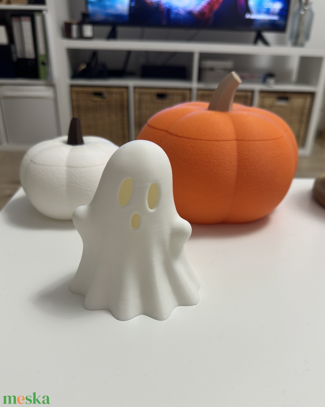 Világító kis szellem � Halloween dekoráció - otthon & életmód - dekoráció - halloween - halloweeni asztaldísz - Meska.hu