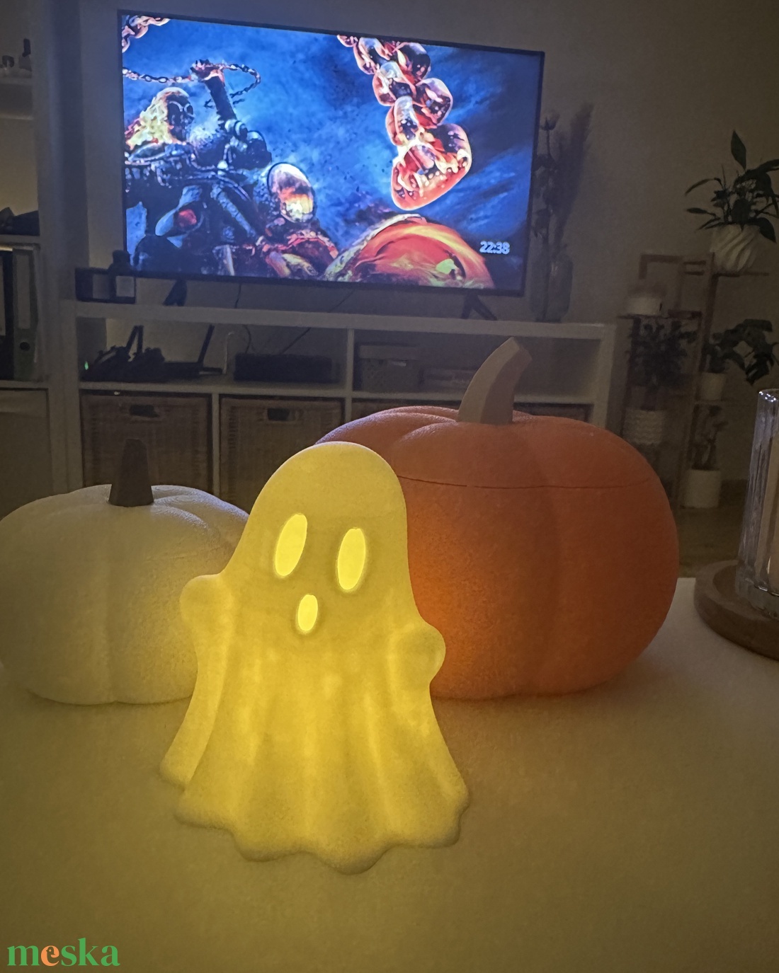 Világító kis szellem � Halloween dekoráció - otthon & életmód - dekoráció - halloween - halloweeni asztaldísz - Meska.hu
