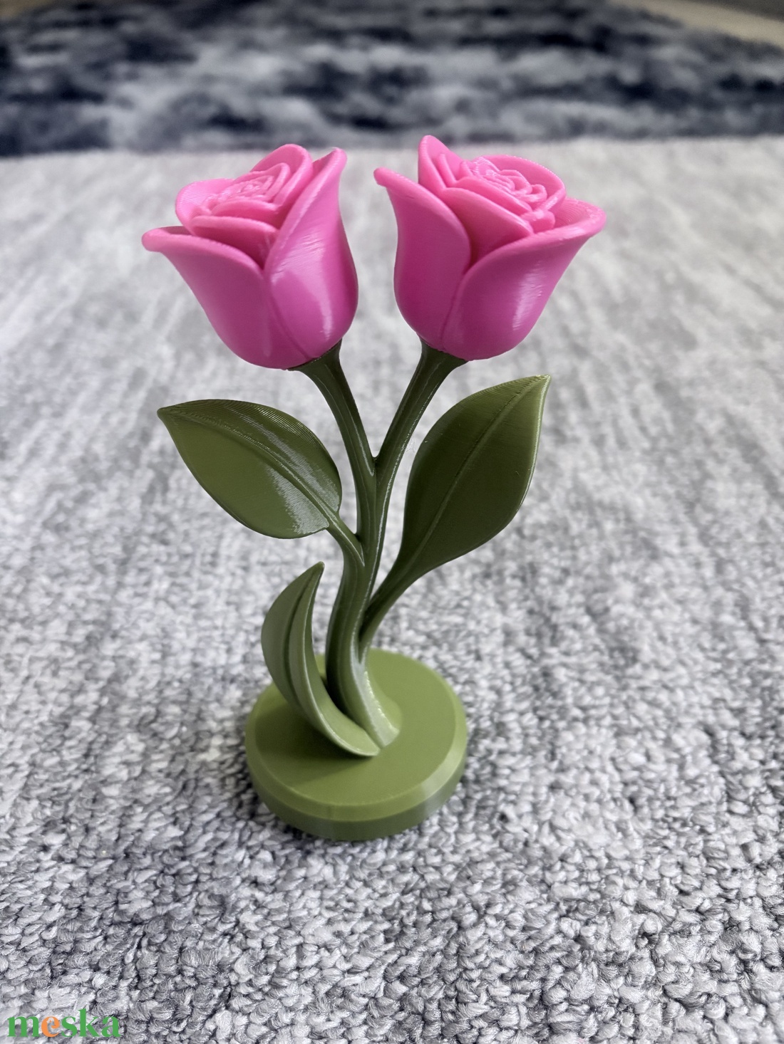  3D nyomtatott rózsa dekor (két szál, kétszínű) - otthon & életmód - dekoráció - asztal és polc dekoráció - asztaldísz - Meska.hu