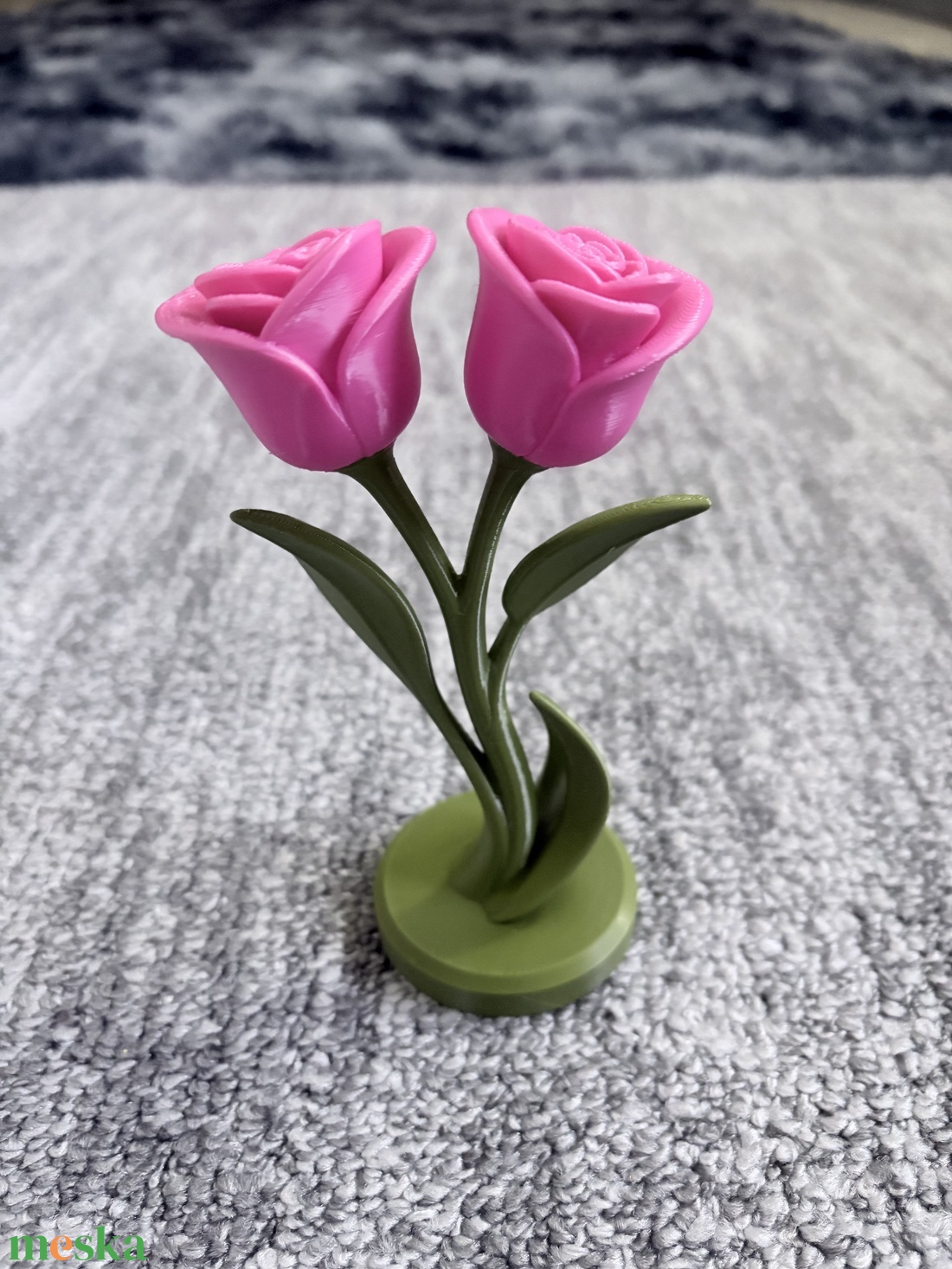  3D nyomtatott rózsa dekor (két szál, kétszínű) - otthon & életmód - dekoráció - asztal és polc dekoráció - asztaldísz - Meska.hu