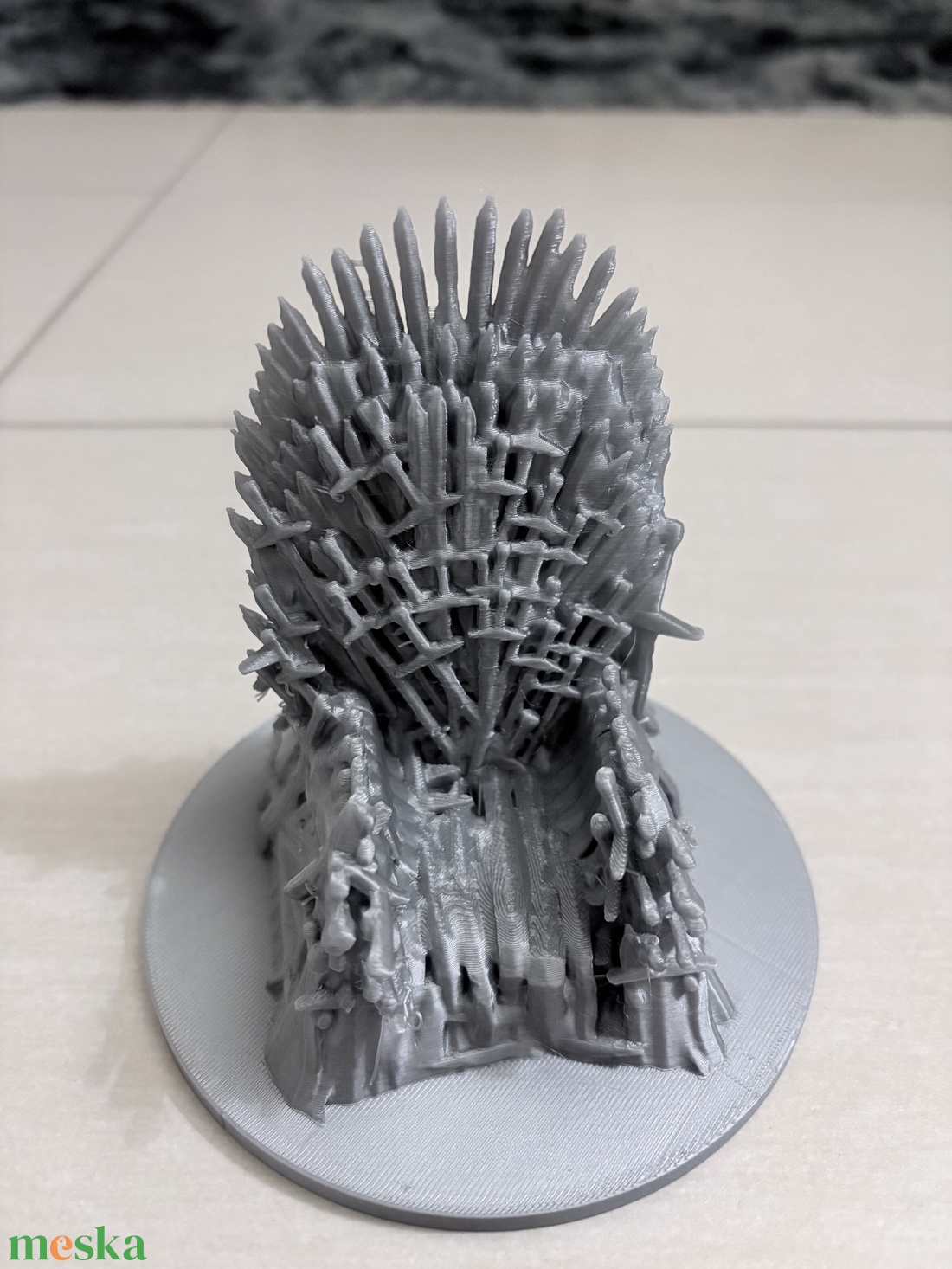 3D nyomtatott Vastrón � ezüst PETG dekoráció -  - Meska.hu