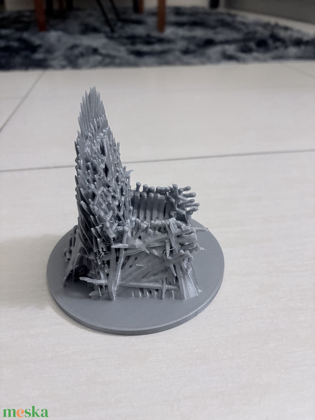 3D nyomtatott Vastrón � ezüst PETG dekoráció -  - Meska.hu