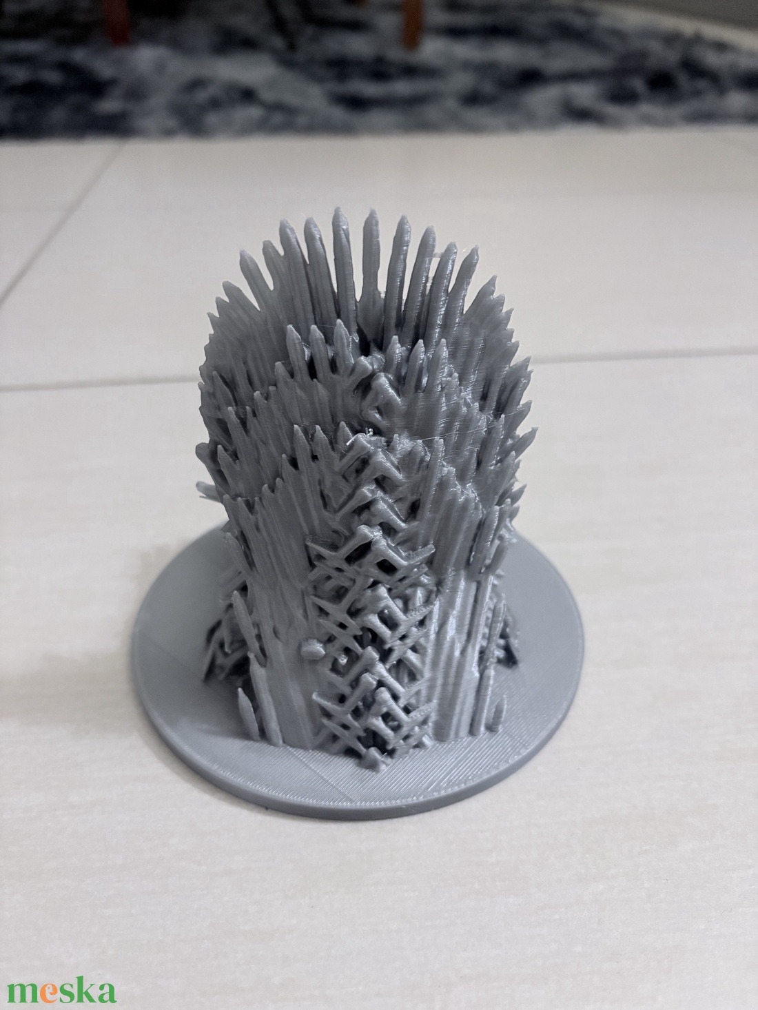 3D nyomtatott Vastrón � ezüst PETG dekoráció -  - Meska.hu