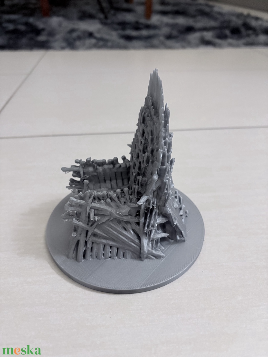 3D nyomtatott Vastrón � ezüst PETG dekoráció -  - Meska.hu