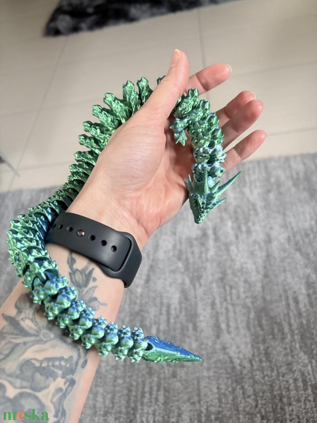 Nagy méretű 40 cm-es hajlítható sárkány - otthon & életmód - dekoráció - dekoratív figurák és szobrok - Meska.hu