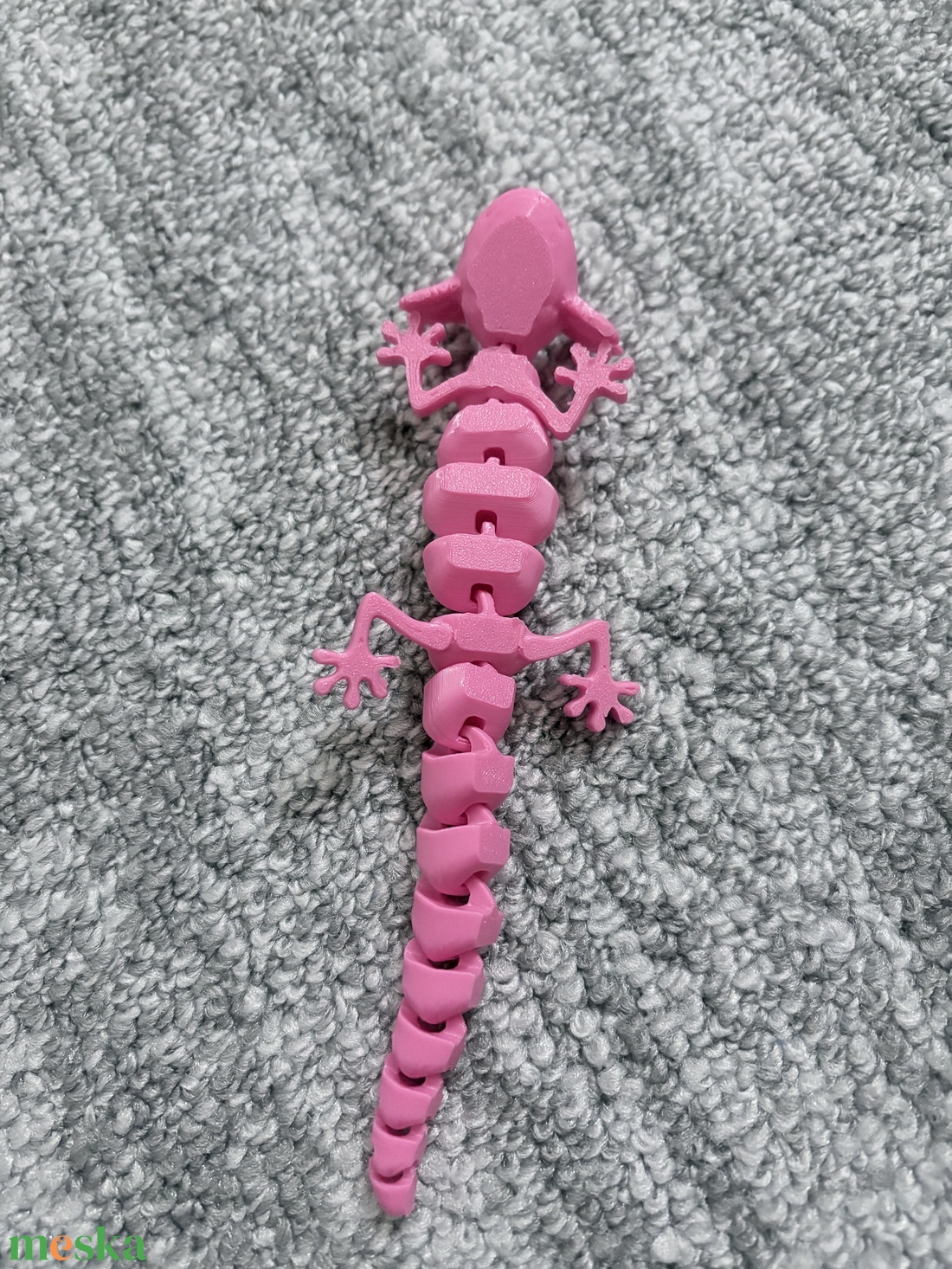 Rózsaszín, hajlékony (artikulált) 3D nyomtatott axolotl  - otthon & életmód - dekoráció - dekoratív figurák és szobrok - Meska.hu