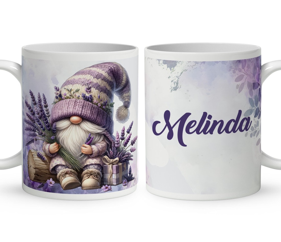 Névvel kérhető - Levendulás manó csüccs mintás bögre - otthon & életmód - konyhafelszerelés, tálalás - tálalás - bögre & csésze - Meska.hu