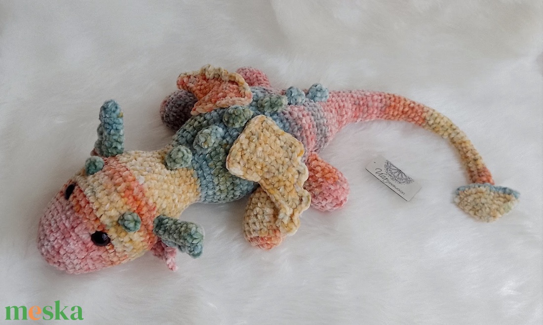 Horgolt plüss sárkány - játék & sport - plüssállat & játékfigura - plüss sárkány - Meska.hu
