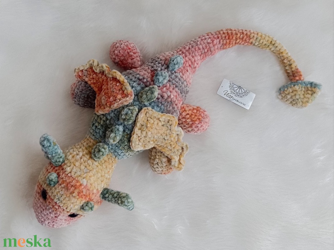 Horgolt plüss sárkány - játék & sport - plüssállat & játékfigura - plüss sárkány - Meska.hu