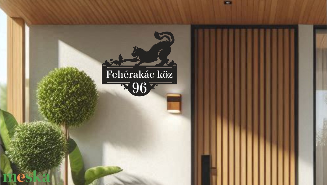 Házszám tábla - PL15 - Macska - otthon & életmód - ház & kert - házszám - Meska.hu