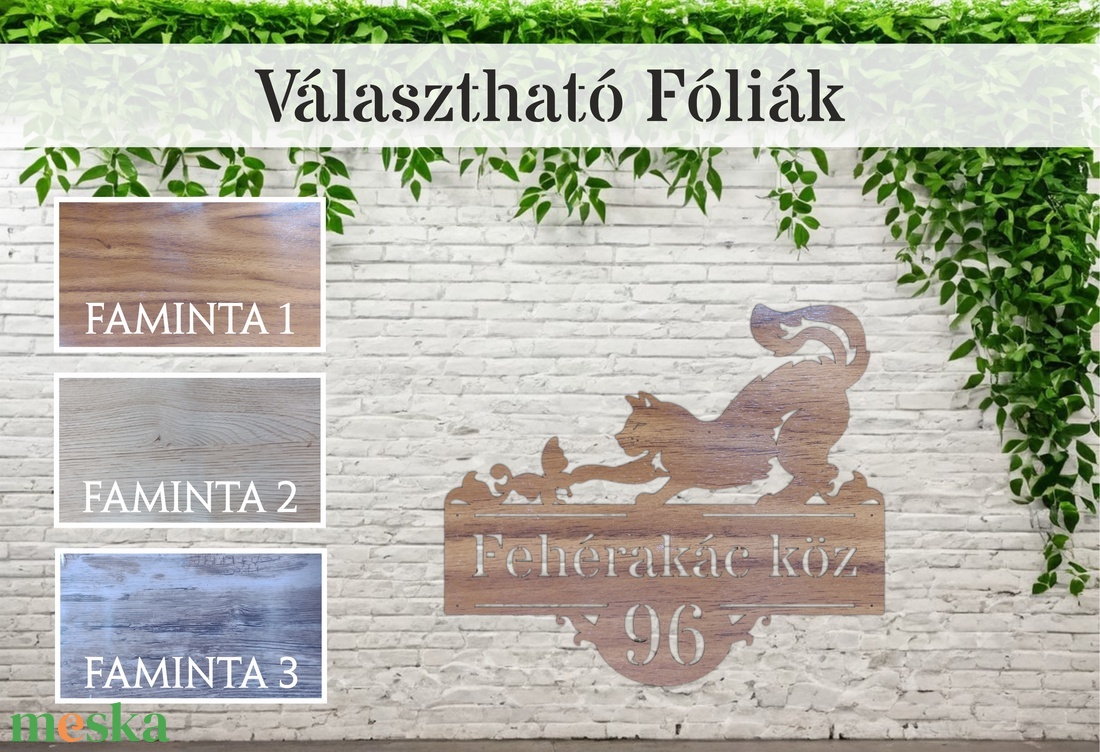 Házszám tábla - PL15 - Macska - otthon & életmód - ház & kert - házszám - Meska.hu