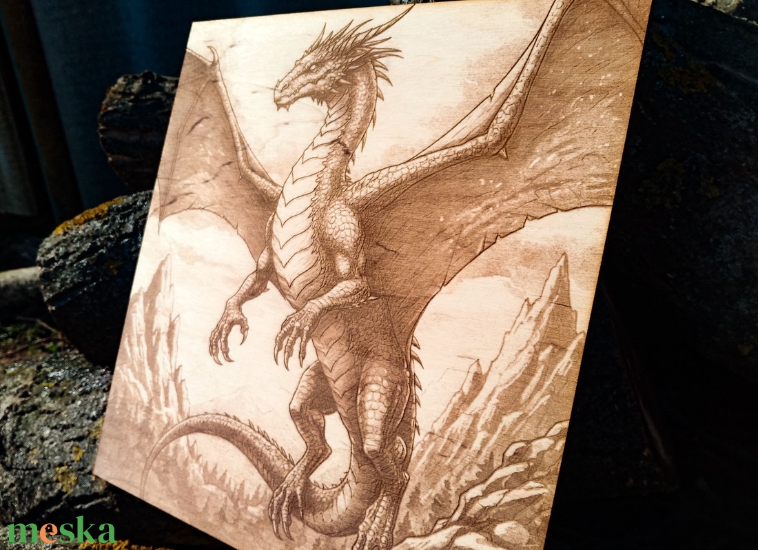 Gravírozott fantázia kép - sárkány - otthon & életmód - dekoráció - kép & falikép - fából készült kép - Meska.hu Gravírozott fantázia kép - sárkány - otthon & életmód - dekoráció - kép & falikép - fából készült kép - Meska.hu