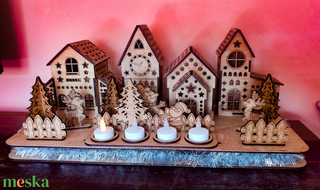 Adventi gyertyatartó - karácsonyi falu - karácsony - adventi díszek - adventi asztaldísz - Meska.hu Adventi gyertyatartó - karácsonyi falu - karácsony - adventi díszek - adventi asztaldísz - Meska.hu