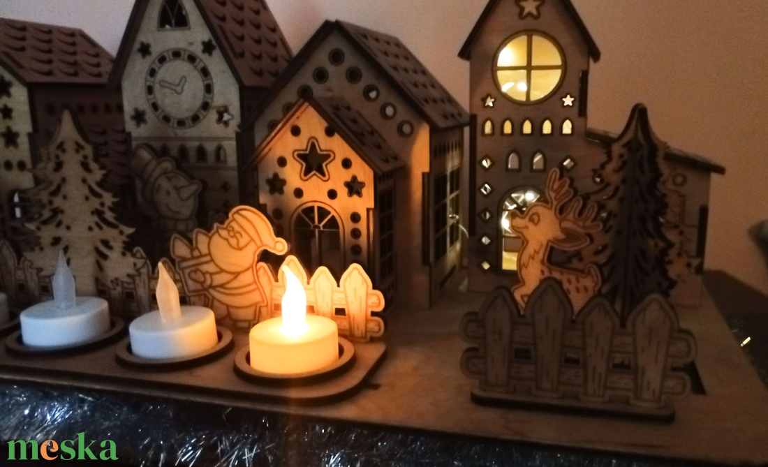Adventi gyertyatartó - karácsonyi falu - karácsony - adventi díszek - adventi asztaldísz - Meska.hu Adventi gyertyatartó - karácsonyi falu - karácsony - adventi díszek - adventi asztaldísz - Meska.hu