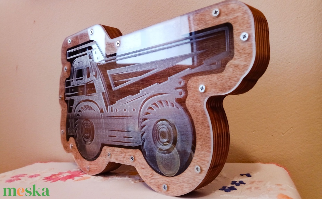 Pénzgyűjtő persely - munkagép1 - otthon & életmód - dekoráció - asztal és polc dekoráció - persely - Meska.hu