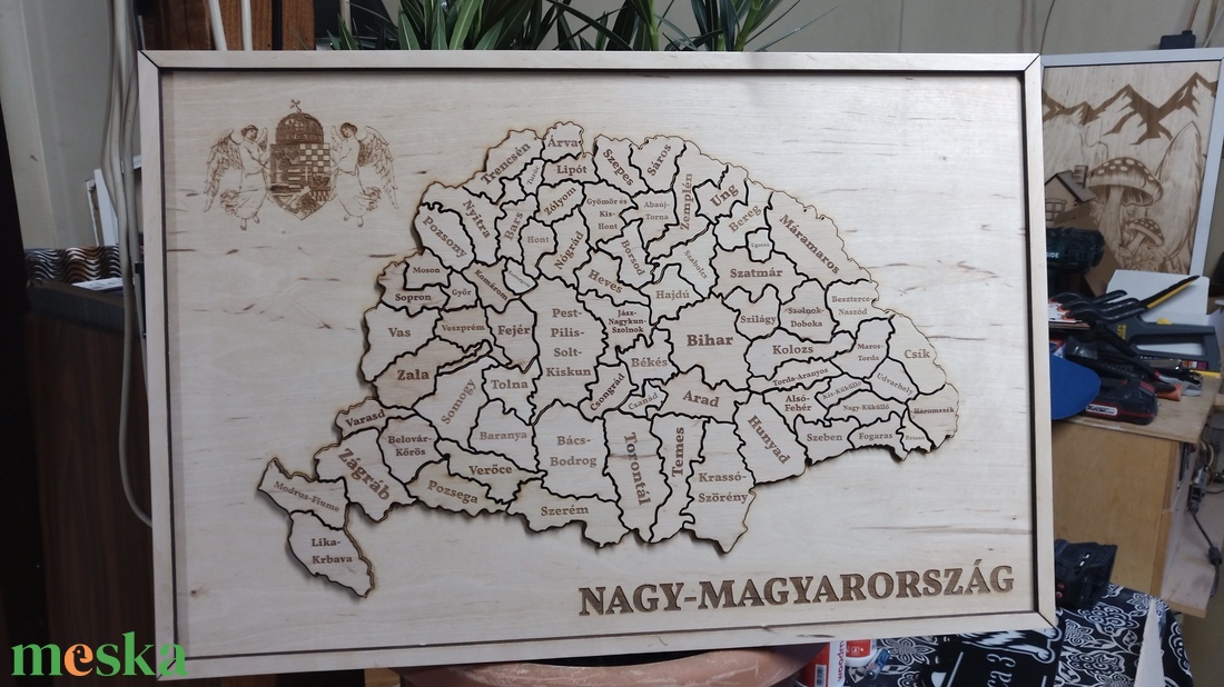 Nagy-Magyarország - 3D dekor fali tábla - otthon & életmód - dekoráció - fali és függő dekoráció - térkép - Meska.hu