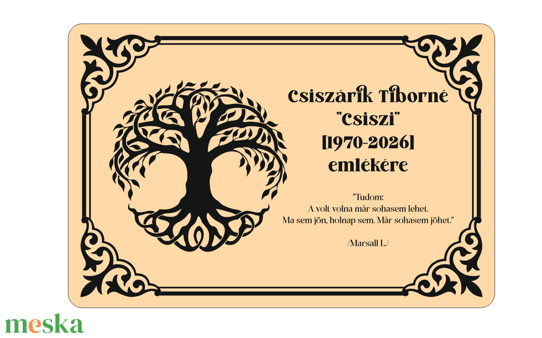 Emléktábla Monika719833 felhasználó részére - otthon & életmód - dekoráció - asztal és polc dekoráció - gravírozott táblák - Meska.hu
