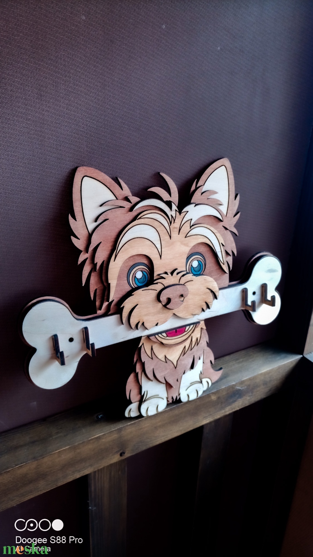 Kutyás fali kulcstartó - Yorkie - otthon & életmód - dekoráció - fali és függő dekoráció - fali kulcstartó - Meska.hu
