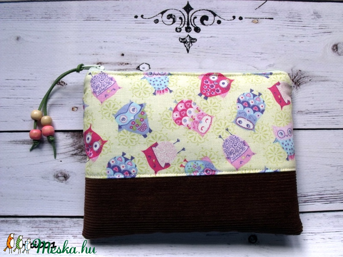 Bagoly banda- kord pamutvászon neszi - táska & tok - neszesszer - Meska.hu