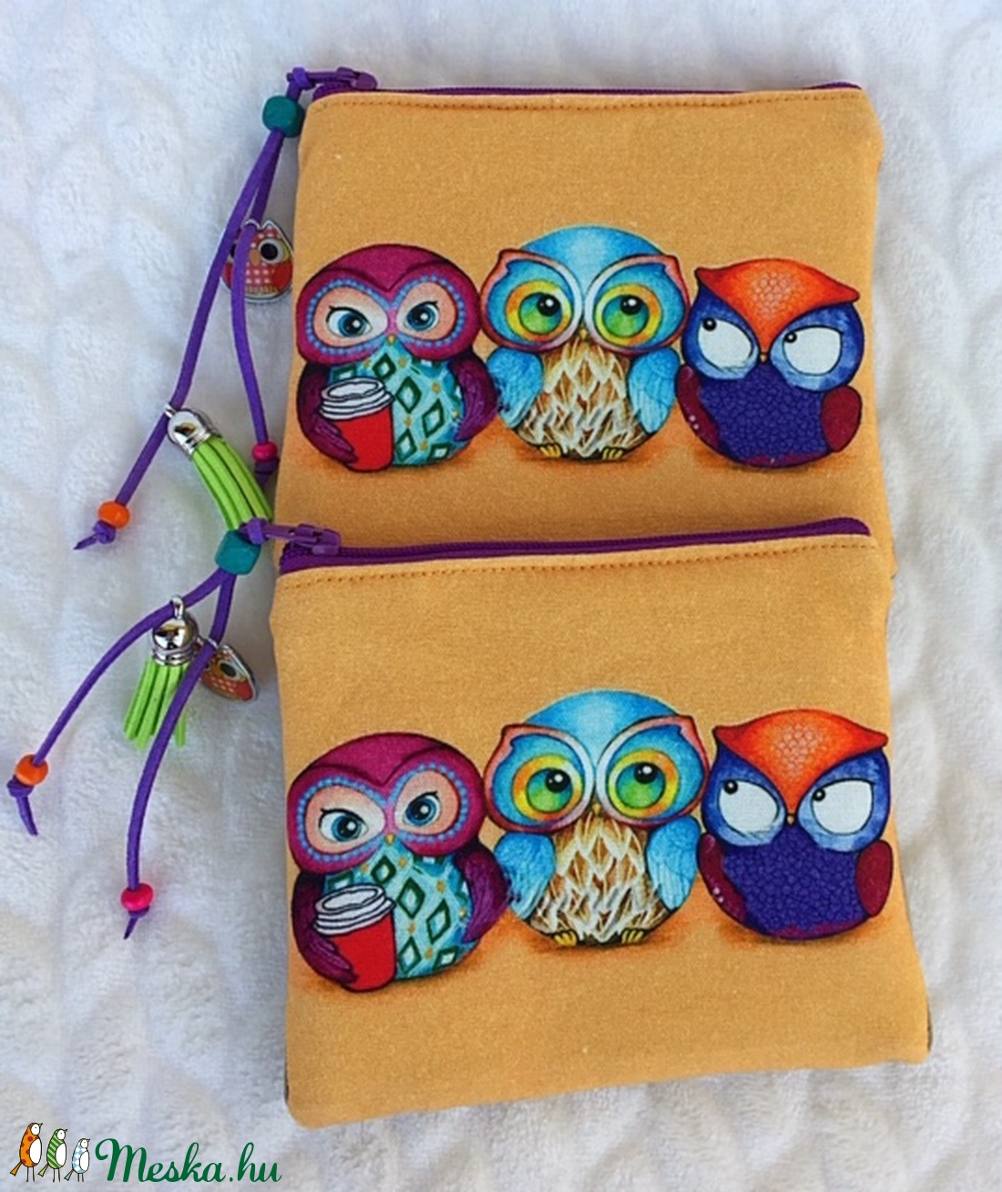 Baglyos pici neszesszer bőr háttal -  - Meska.hu