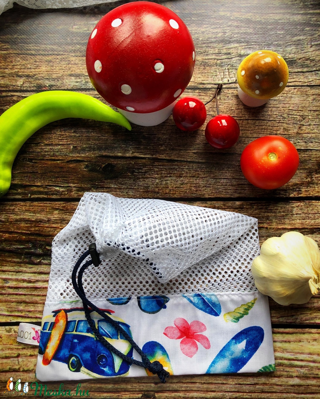 Autós öko zsák VW T1 - táska & tok - bevásárlás & shopper táska - zöldség/gyümölcs zsák - Meska.hu