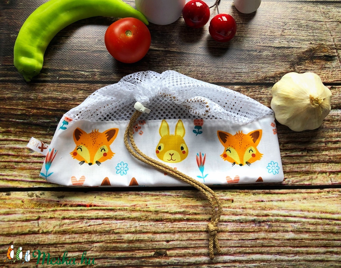 Erdei állatos öko zsák - táska & tok - bevásárlás & shopper táska - zöldség/gyümölcs zsák - Meska.hu