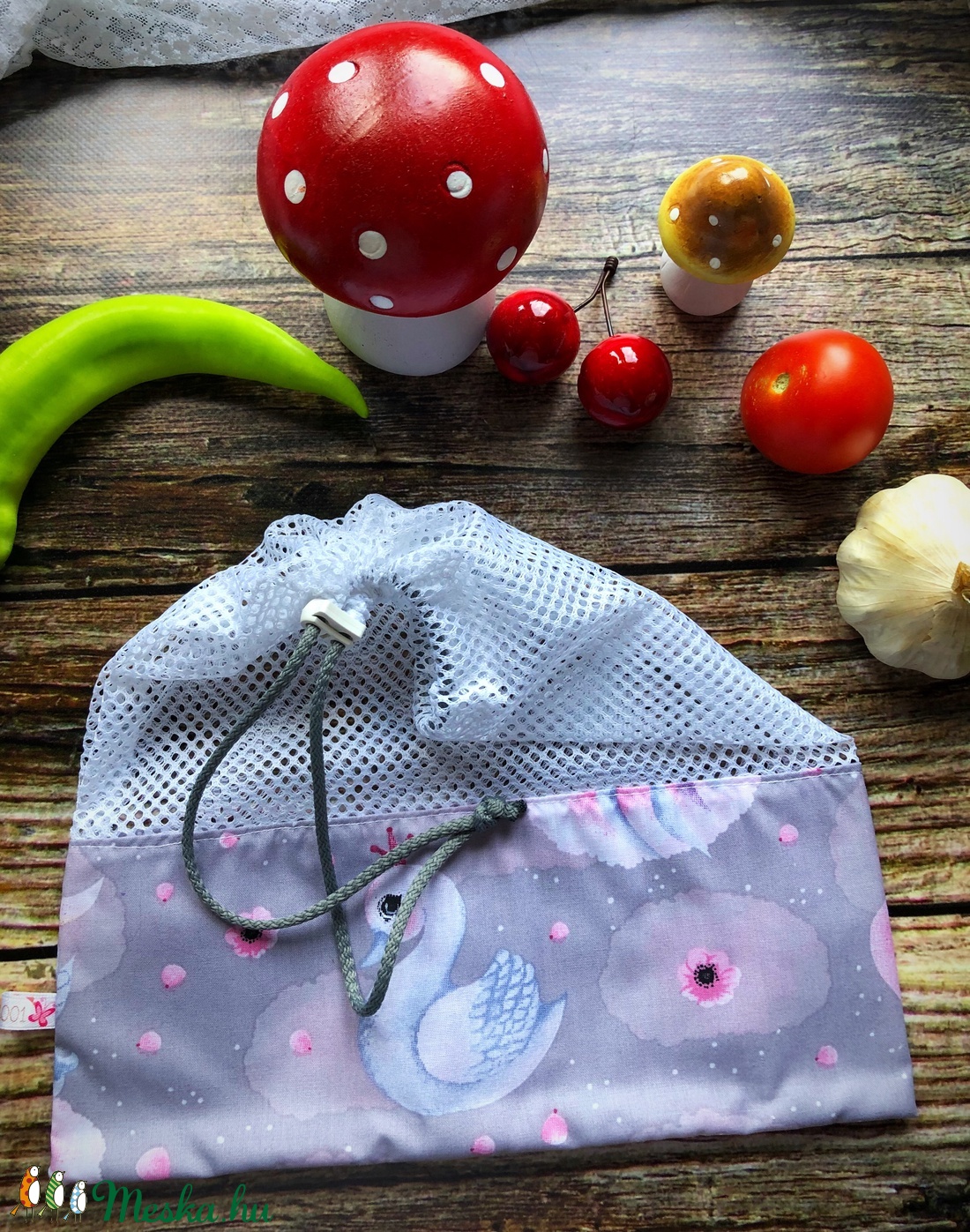 Hattyús öko zsák - táska & tok - bevásárlás & shopper táska - kenyeres zsák - Meska.hu