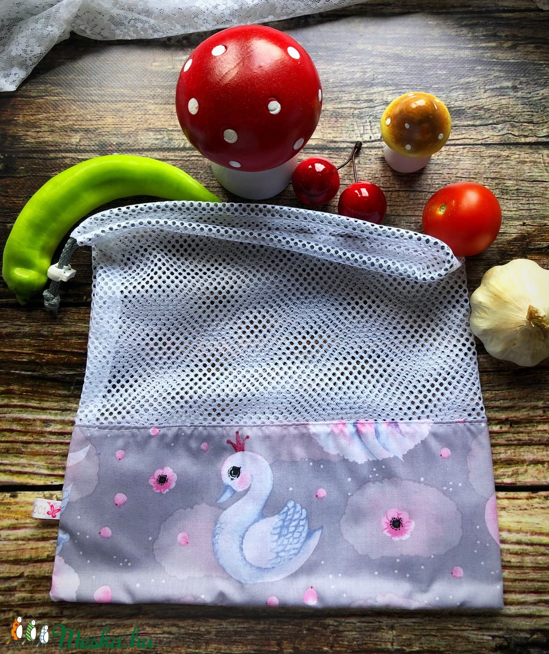 Hattyús öko zsák - táska & tok - bevásárlás & shopper táska - kenyeres zsák - Meska.hu