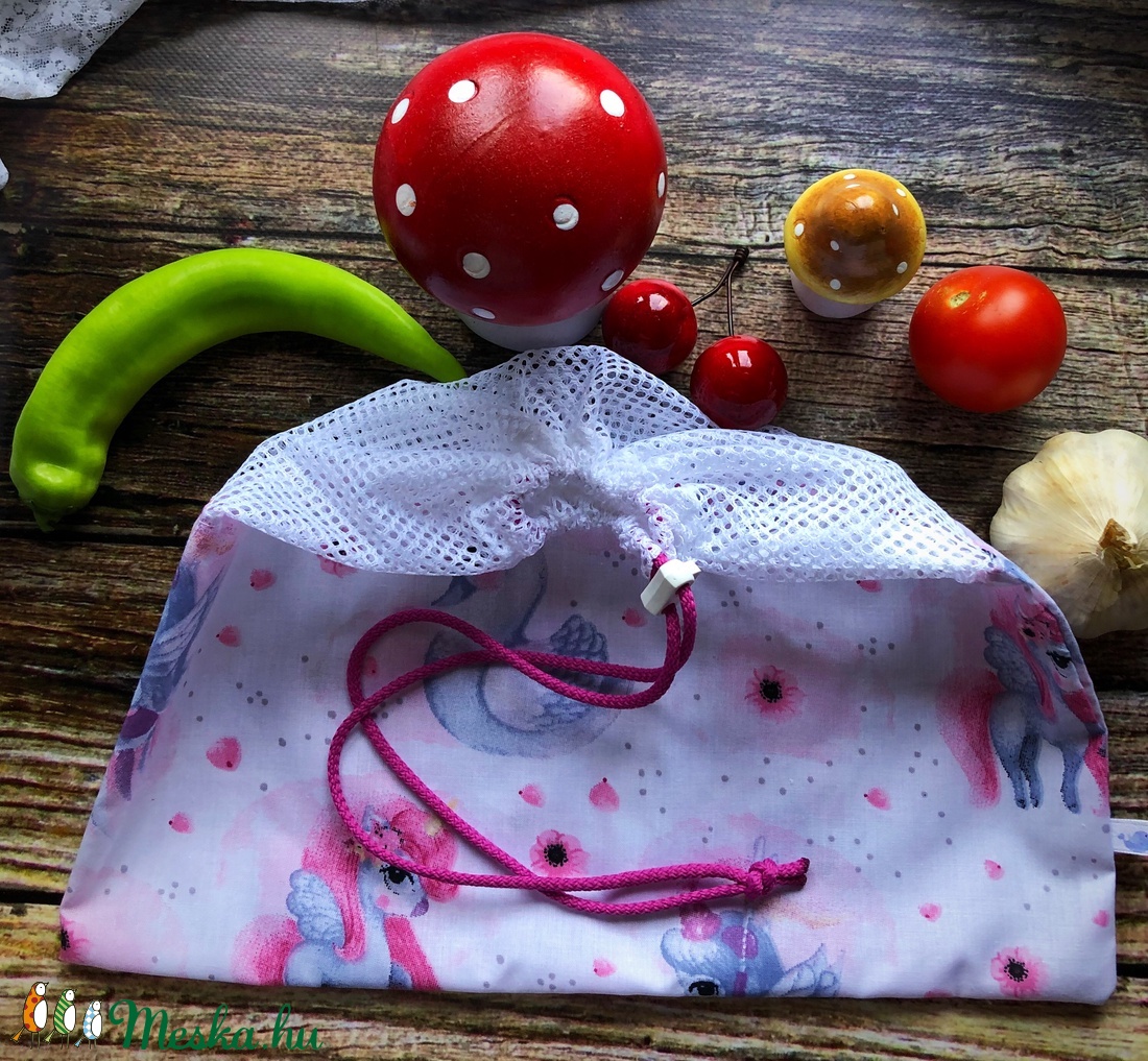 Hattyús öko zsák - táska & tok - bevásárlás & shopper táska - zöldség/gyümölcs zsák - Meska.hu